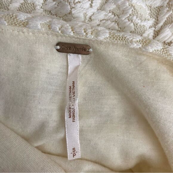 Free People Cream Lace Gold Metallic Ombre Dress Size Small - Picture 6 of 14